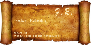 Fodor Rebeka névjegykártya